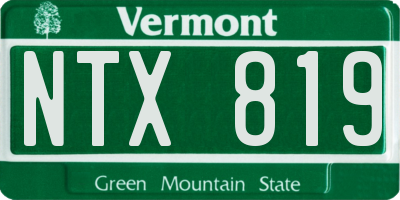 VT license plate NTX819