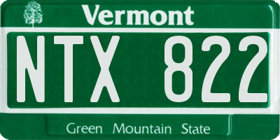 VT license plate NTX822