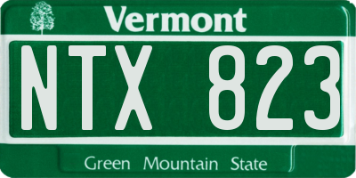 VT license plate NTX823