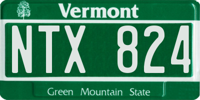 VT license plate NTX824