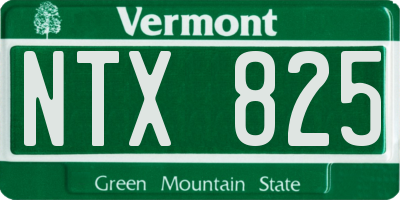 VT license plate NTX825