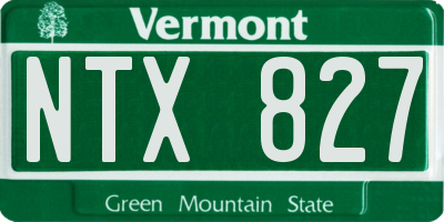 VT license plate NTX827