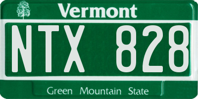 VT license plate NTX828