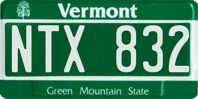 VT license plate NTX832