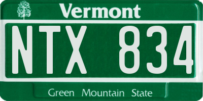 VT license plate NTX834