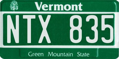 VT license plate NTX835