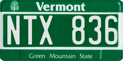 VT license plate NTX836