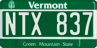 VT license plate NTX837