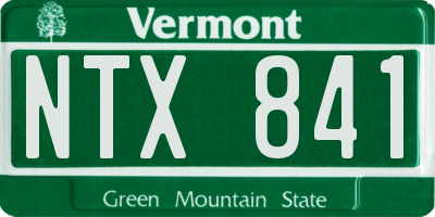 VT license plate NTX841