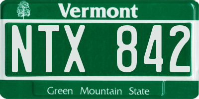 VT license plate NTX842