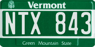 VT license plate NTX843