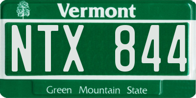 VT license plate NTX844