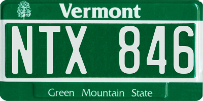 VT license plate NTX846