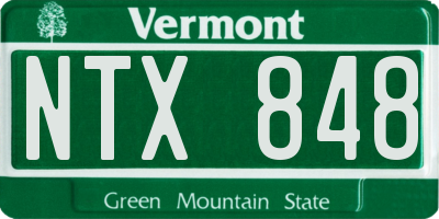 VT license plate NTX848