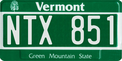 VT license plate NTX851