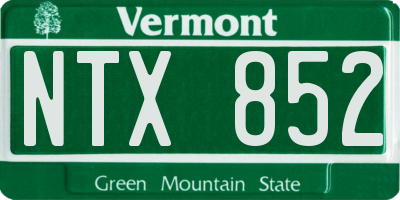 VT license plate NTX852