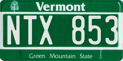 VT license plate NTX853