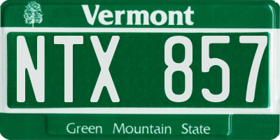 VT license plate NTX857