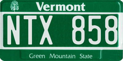 VT license plate NTX858