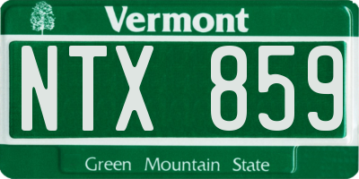 VT license plate NTX859