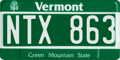 VT license plate NTX863