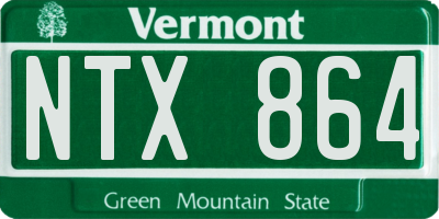 VT license plate NTX864