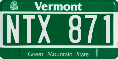 VT license plate NTX871