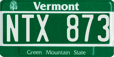 VT license plate NTX873