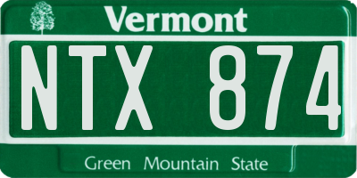 VT license plate NTX874