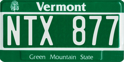 VT license plate NTX877