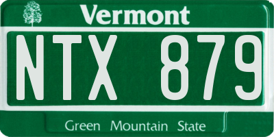 VT license plate NTX879