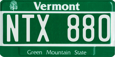 VT license plate NTX880