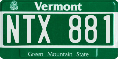 VT license plate NTX881