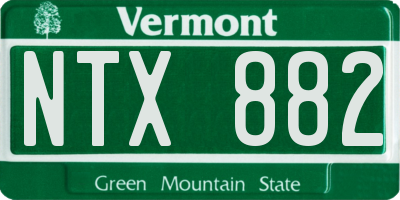 VT license plate NTX882