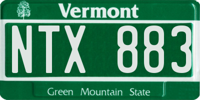 VT license plate NTX883