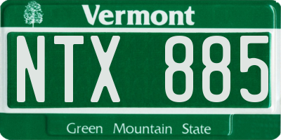 VT license plate NTX885