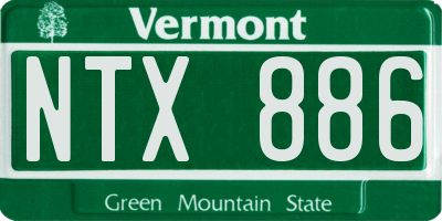 VT license plate NTX886