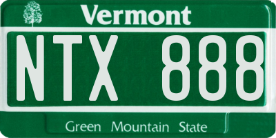 VT license plate NTX888
