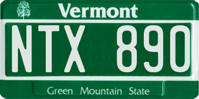 VT license plate NTX890