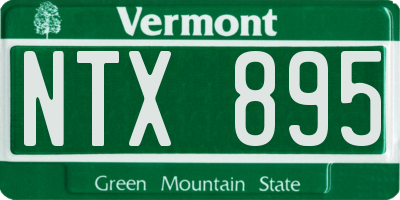 VT license plate NTX895