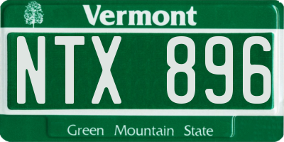 VT license plate NTX896