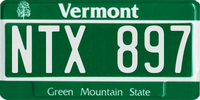 VT license plate NTX897