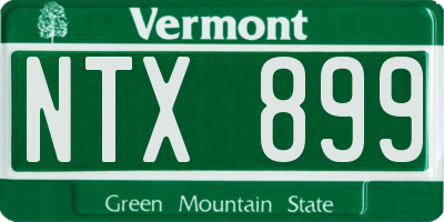 VT license plate NTX899