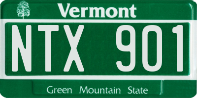 VT license plate NTX901