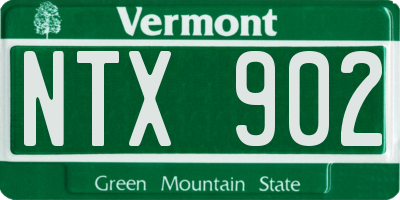 VT license plate NTX902
