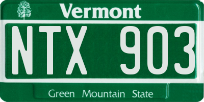 VT license plate NTX903