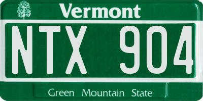 VT license plate NTX904