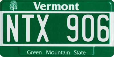 VT license plate NTX906