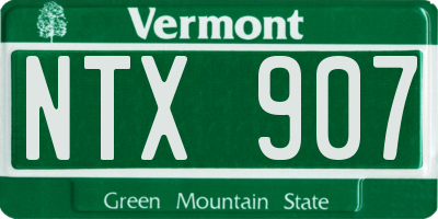 VT license plate NTX907