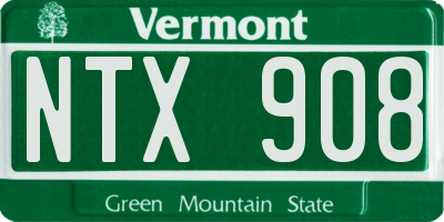 VT license plate NTX908